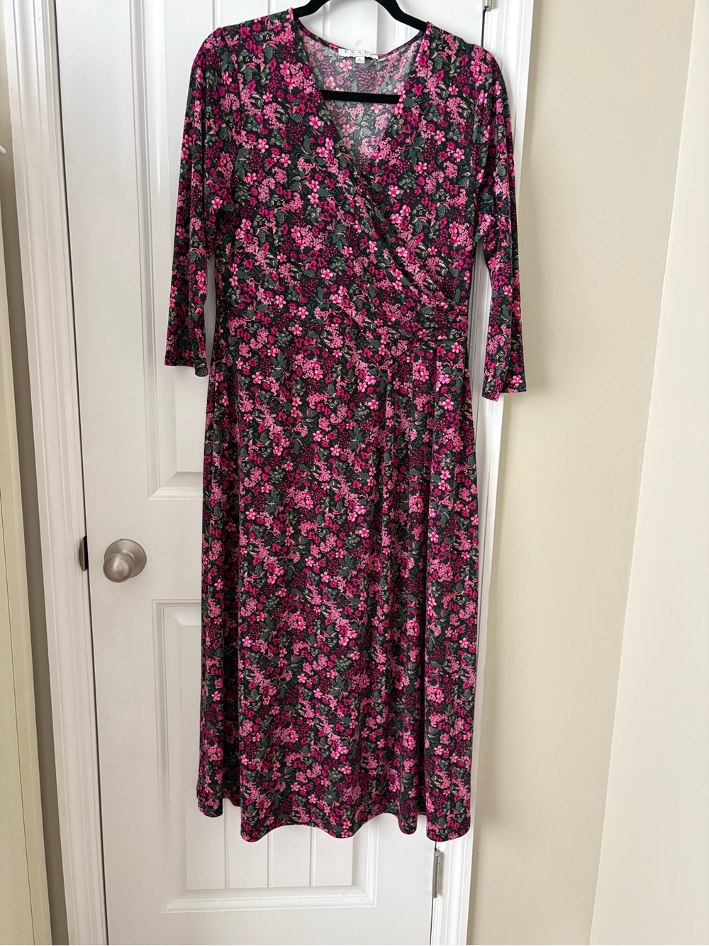 Women's Pink Floral Midi Dress